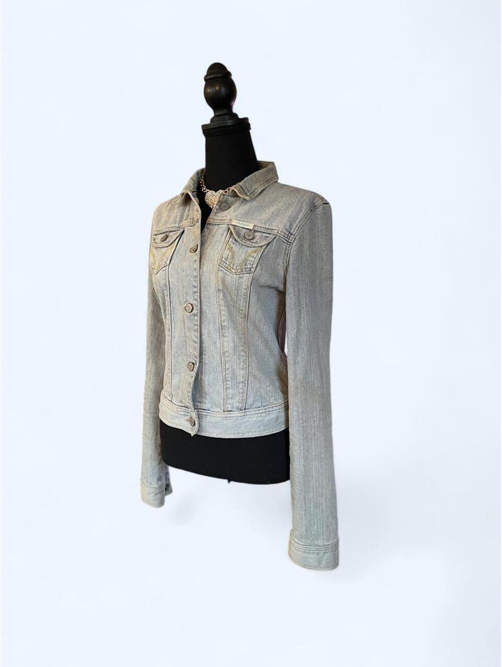 Vintage Y2K Hollister Preppy Light Wash Denim Jacket size medium 💙 - Picture 5 of 7